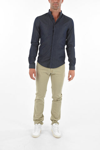 JEANS mandarin collar slim fit shirt