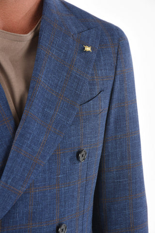 CC COLLECTION Double-breasted REWARD Windowpane Check Blazer