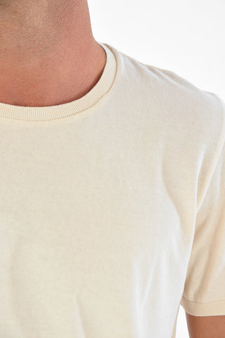 CC COLLECTION Crew Neck Short-sleeved Cotton Sweater