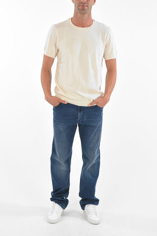 CC COLLECTION Crew Neck Short-sleeved Cotton Sweater