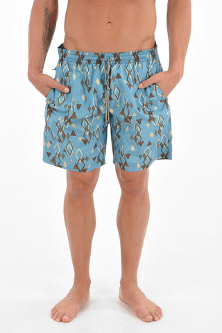 Costume da Bagno Boxer con Stampa Geometrica