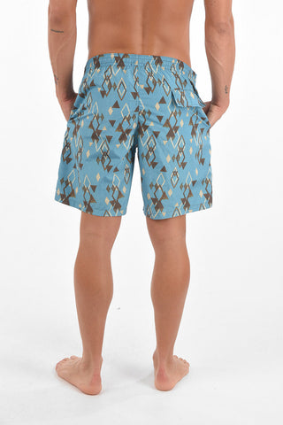 Costume da Bagno Boxer con Stampa Geometrica