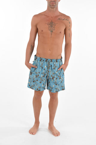 Costume da Bagno Boxer con Stampa Geometrica