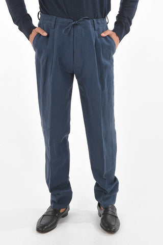 ID Flax Silk IDENTITY Chino Pants with Double Pleat