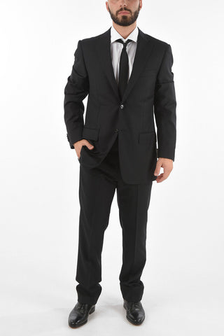 virgin wool center vent belt loops 2-button MANTUA suit