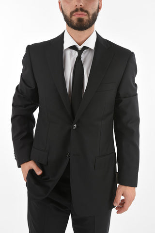 virgin wool center vent belt loops 2-button MANTUA suit