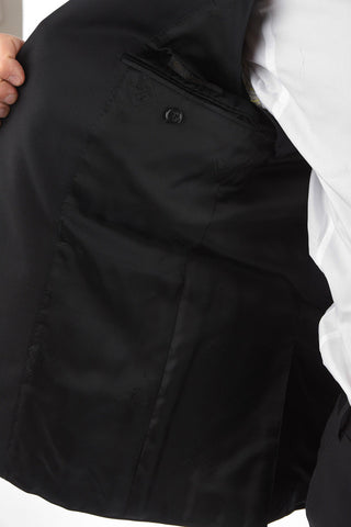 virgin wool center vent belt loops 2-button MANTUA suit