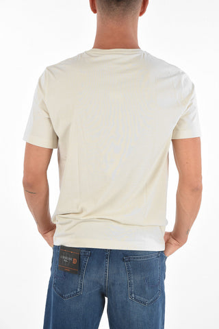 Crew Neck Embroidered Logo Stretch Cotton T-Shirt
