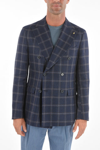 CC COLLECTION Double-breasted REWARD Tartan Motif Blazer