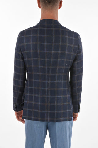 CC COLLECTION Double-breasted REWARD Tartan Motif Blazer