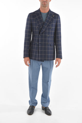 CC COLLECTION Double-breasted REWARD Tartan Motif Blazer