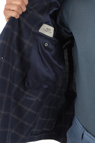 CC COLLECTION Double-breasted REWARD Tartan Motif Blazer