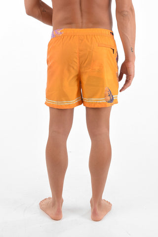 Printed Swim Shorts with Waist Drawstring