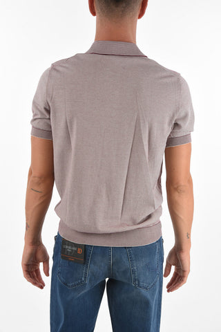 Polo ZERO F. a Righe con Motivo Vegetale