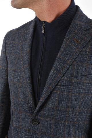 ID Virgin Wool Checked Single Breasted IDENTITY Blazer