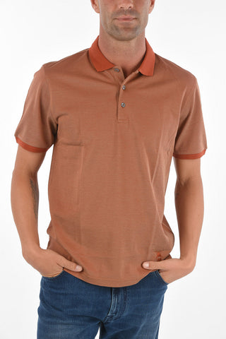 CC COLLECTION Contrasting Edge Hopsack Cotton Polo