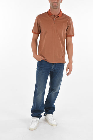 CC COLLECTION Contrasting Edge Hopsack Cotton Polo