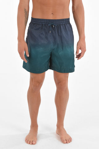 Two-tone Swim Shorts with Logo Embroidery