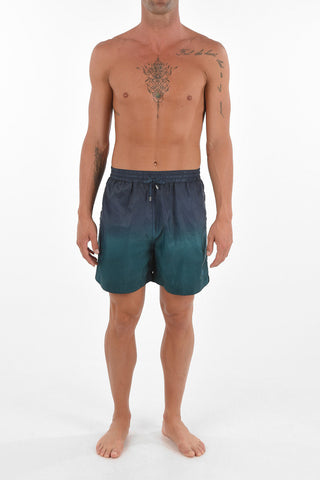 Two-tone Swim Shorts with Logo Embroidery