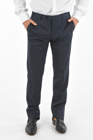 Virgin Wool ACADEMY CERIMONY Pinstriped Slack Pants