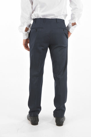 Virgin Wool ACADEMY CERIMONY Pinstriped Slack Pants