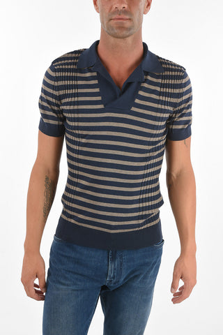 Polo Neck Two Tone Silk Blend Sweater