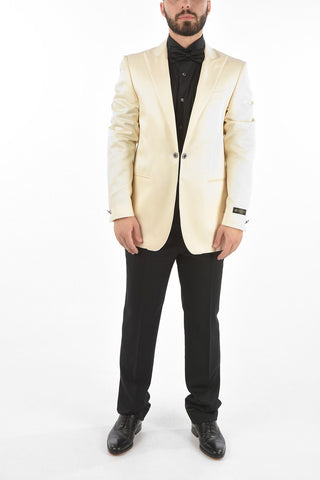 Two Tone CER.ACTUELLE Suit with Jewel Button