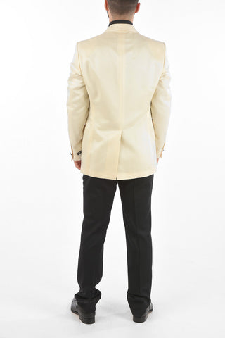 Two Tone CER.ACTUELLE Suit with Jewel Button