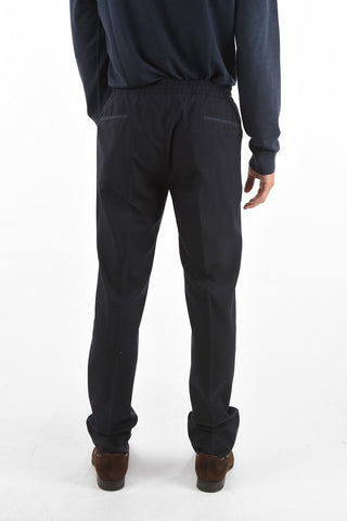 ID Pantaloni a Una Pince IDENTITY in lana Vergine con Elastico in Vita