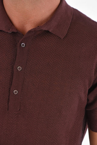 Polo Neck Short-sleeved Flax Sweater