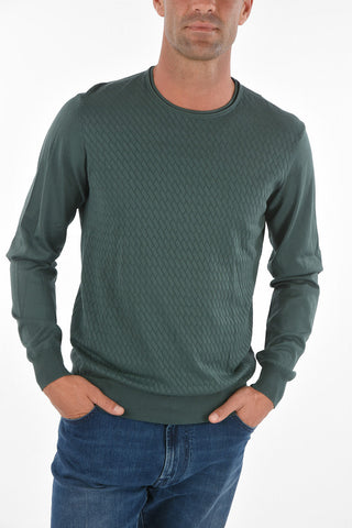 Crew Neck PIMA Jacquard Cotton Sweater