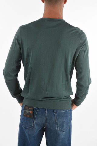 Crew Neck PIMA Jacquard Cotton Sweater
