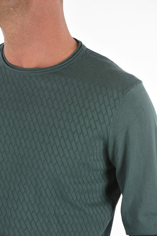 Crew Neck PIMA Jacquard Cotton Sweater