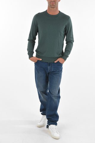 Crew Neck PIMA Jacquard Cotton Sweater