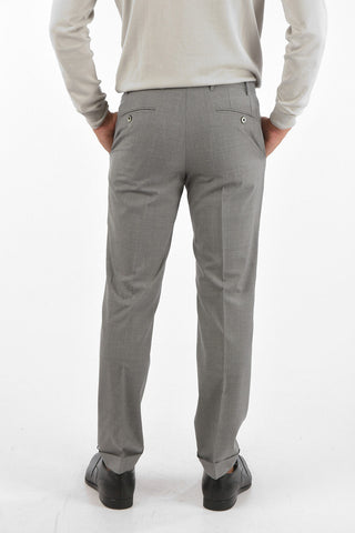 ROAD TO EXCELLENCE Pantaloni ACADEMY in Lana Vergine FLAWLESS con Risvolto alla Caviglia