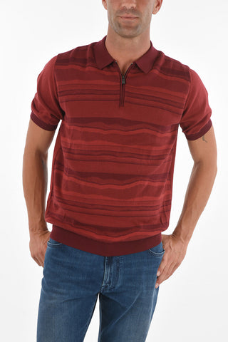 Zipped Polo Neck Short-sleeved Sweater
