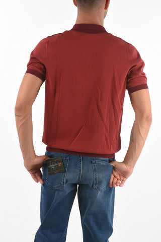 Zipped Polo Neck Short-sleeved Sweater