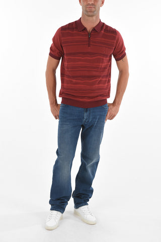 Zipped Polo Neck Short-sleeved Sweater
