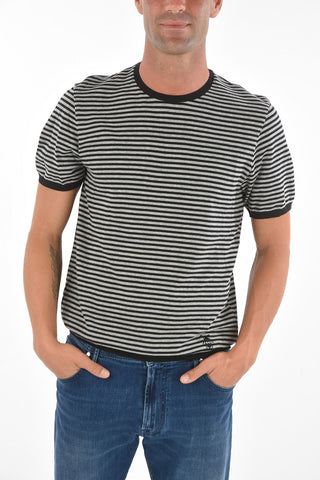 CC COLLECTION Short-sleeved Awning Striped Sweater