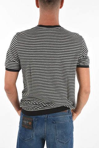 CC COLLECTION Short-sleeved Awning Striped Sweater