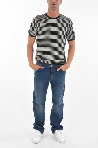 CC COLLECTION Short-sleeved Awning Striped Sweater