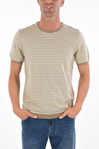CC COLLECTION Short-sleeved Awning Striped Sweater