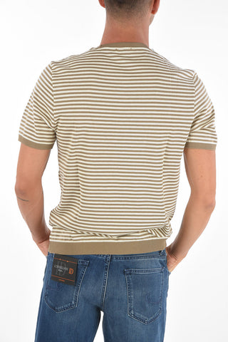 CC COLLECTION Short-sleeved Awning Striped Sweater