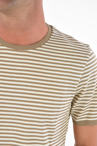 CC COLLECTION Short-sleeved Awning Striped Sweater