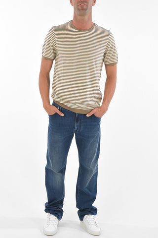 CC COLLECTION Short-sleeved Awning Striped Sweater