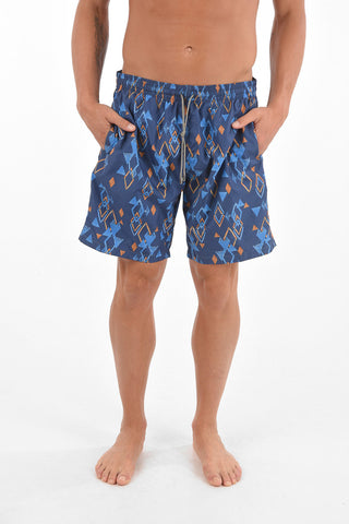 Swim Shorts with Geometric Print