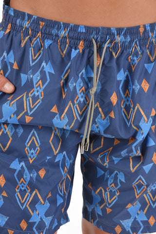 Swim Shorts with Geometric Print
