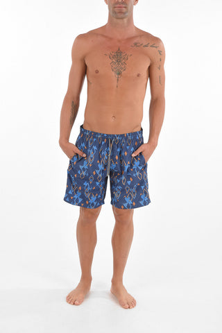Swim Shorts with Geometric Print