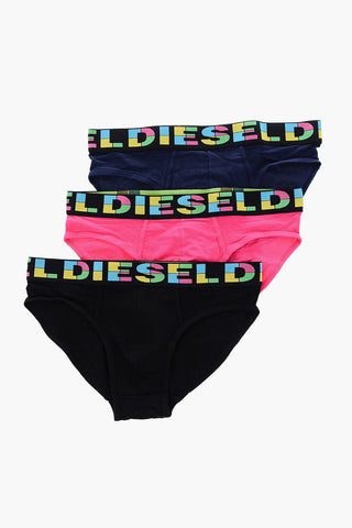 Set 3 Briefs UMBR in Cotone Stretch con Logo colorato
