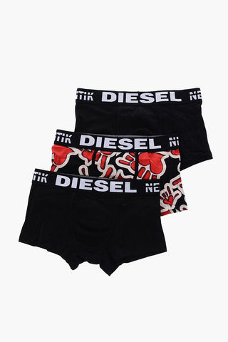 Cotton Stretch UMBX set of 3 boxers with logoed band at the waist